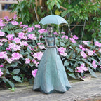 DiliComing Solar Fairy Outdoor-Statue Garden-Decor - 18" Resin Leaf Girl Sculpture with LED Lights for Garden/Patio/Yard | Waterproof Fairy Outdoor Figurines, Unique Home Decor Gifts for Women