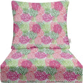 RSH DECOR Deep Seating Cushion with Pillow Back | 24” x 26” Seat | Water and Fade-Resistant Spun Fabric | Outdoor Chair Cushion Set for Patio Furniture |Floral Blooms Harmony Pink