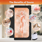Portable Sauna for Home, Upgraded Large Size Home Sauna Box with 3L 1300W Steamer, Big Folding Chair, 9 Levels Heat,Timer, Remote Control - Personal Steam Room Tent for Relaxation Spa 3'x3'x5.9' Black