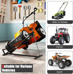 IRONMAX Riding Lawn Mower Lift, Folding Lawn Tractor Lift with Manual Handle, Adjustable Height & Angle, Telescopic Maintenance Jack, Heavy Duty Steel Lawnmower Jack, 880 LBS Weight Capacity (Black)