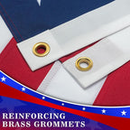 High Wind American Flag for Outdoor 8x12 Ft - Heavy Duty Allegiance US Flag with Embroidered Stars, Sewn Stripes & Brass Grommets All Weather Fade Resistant for Outside Use