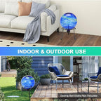 Gazing Balls for Garden, Blue and Green Hand Painted Gazing Ball, Reflective Ball Yard Ornament for Outdoor Decoration Patio Garden Lawn (10 Inch)