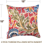 JMGBird Outdoor Throw Pillows Waterproof Set of 2 Patio Pillows 18×18 Inch Decorative Pillow for Bed, Couch, Sofa and Patio Furniture