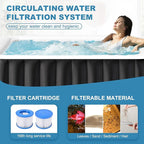 NAIZEA Inflatable Hot Tub - Outdoor Hot Tubs 2 to 4 Person, Portable Blow Up Spa Square Portable Hot Tub, 120 Soothing Bubble Air Jets, Cover, 2 Filter, 158 Gallon,57x57x25in