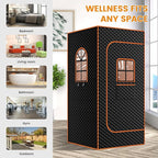 DoCred Portable Sauna for Home, Upgraded Personal Steam Sauna Box with 3L Steamer, Folding Chair, Extra Large Size Foldable Home Sauna, Full Body Sauna Tent for Relaxation Spa