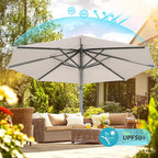 HOTIME10ft Patio Umbrella Cantilever Umbrella - Upgrade and Intensify - with 360 Rotation and 5 Angles Adjustment - Aluminum Offset Pool Umbrella Square Outdoor Umbrellas for Patio Garden Deck Pool