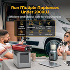 2000W Pure Sine Wave Inverter, 12V DC to 110V/120V AC Power Inverter for RV、Microwave、Off Grid、Truck、Refrigerator、with 2 AC outlets and LCD Display