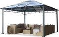 TOOLPORT Hardtop Gazebo 13x13 ft with Aluminum Frame and Approx. 8 mm Polycarbonate Roof
