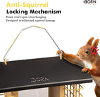 iBorn Bird Feeders for Outdoors,Bird Feeder with Double Suet Holders,Suet Feeder for Outside Hanging,Large Weatherproof Metal Roof,3.2 LBs Seeds Capacity + 2X Cakes,Easy to Refill & Clean,1 Pack,Black