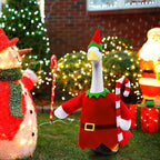 Christmas Toy Soldier Style Porch Goose Outfits,2 Pcs/Set Goose Clothes with Pointed Hat and Candy Cane Fits 23" Lawn Goose Statue,Red Christmas Outdoor Goose Costume,Yard Patio Garden Xmas Decor