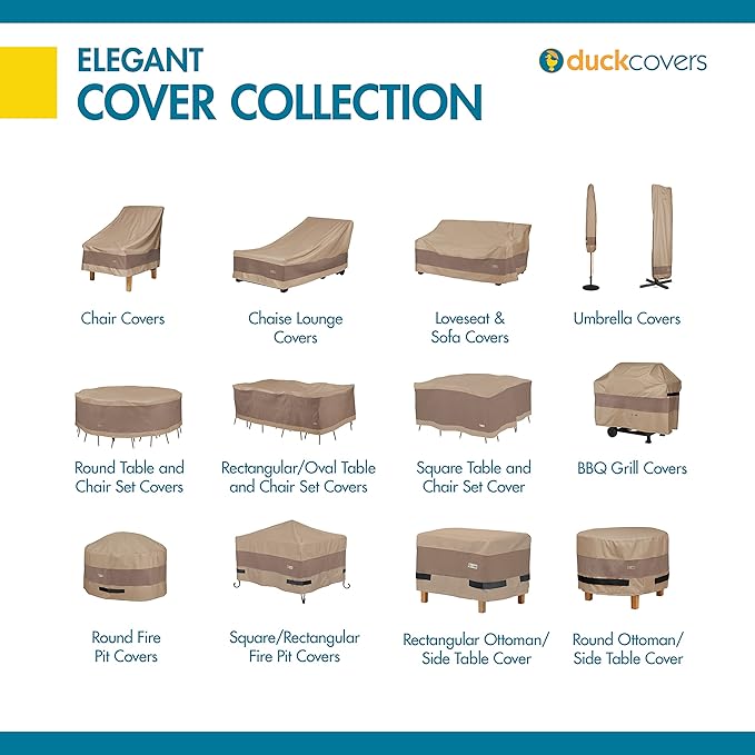 DUCKCOVERS Elegant Water-Resistant 104 Inch Patio Sofa Cover, Patio Furniture Covers