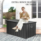 Domi 200-Gallon Outdoor Storage Box – Waterproof, Lockable Storage Cabinet for Patio Furniture, Garden Tools & Pool Supplies – Large Metal Storage for Cushions, Toys & More