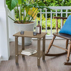 OTSUN 2-Tier Small Patio Tables for Outside or Indoor(Latte Brown)