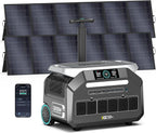 IEE P3200 3200W Solar Generator with 2x500W Solar Panels, 2048Wh Solar Power Station, 1800W Fast AC Charging, Smart APP Control Emergency Power Station for Home, Camping, RVs, Outdoor Battery Backup