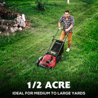 PowerSmart Self Propelled Gas Lawn Mower, 21-Inch with 170cc 4-Cycle OHV Engine 2-in-1 Rear-Wheel Drive Lawnmower with Bagging