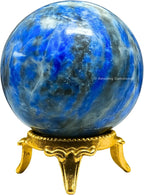 Amazing Gemstone Lapis Lazuli Crystal Ball with Stand - 2" Inches Crystal Sphere Meditation Balls for Witchcraft and Decorative Balls