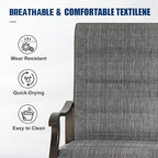 UDPATIO Patio Swivel Dining Chairs Set of 6, Outdoor Swivel Chairs High Back with All Weather Padded Textilene, Metal Rocking Frame for Lawn Garden, Dark Grey