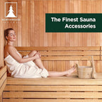 Sauna Accessories Kit - Handmade from Finnish Pine Wood - Core Set (Bucket & Ladle, Thermometer & Hygrometer, Sand Timer, Aromatherapy Cup)