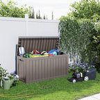 80 Gallon Resin Deck Box, Lockable Outdoor Storage Box for Patio Cushions Storage Furniture,Garden Tools, Pool Supplies, Weatherproof and UV Resistant- Grey (80 Gallon)