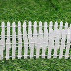 Mini Fairy Garden Fence, 35.5 Inch Cuttable Small Wood Picket Fence, DIY Miniature Accessories Decoration for Dollhouse, Crafts, Vegetable Platter, Cake(White)