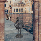 Outdoor Garden Statues - Bird Bath & Feeder Combo - Standing Angel Fairy Statues, 14.25*12.25*28.75 Inch