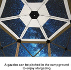 COBlZl 12x12 pop up Gazebo on Clearance Screen Canopy Tent for Camping,Outdoor Instant Stargazing Gazebo,Portable Hub Tent with Removable Sidewalls,Pavilion for Backyard,Brown