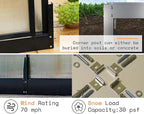 AMERLIFE 12x13.5x9 FT Polycarbonate Greenhouse with Quick Connector Fast Assembly, Large Greenhouses for Outdoors, Swing 2 Doors 4 Vents , Black