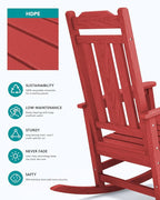SERWALL Outdoor Rocking Chair Red