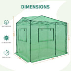 EAGLE PEAK Replacement Cover for 8x6 Portable Walk-in Pop up Greenhouse, Front Roll-Up Zipper Entry Door and 2 Large Roll-Up Side Windows (Frame Not Included), Green