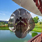 DJUAN Reflective Angel Wind Spinners Outdoor Garden Decor,Sparkly Angel Ornaments Bird Devices Deterrent to Scare Birds Away from Yard Patio Farm,Cherub Decor Metal Wind Spinners Gifts for Mom, Women
