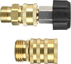 Tool Daily Pressure Washer Adapter Set, M22 14mm to 3/8" Quick Connect Kit for Power Washer, 3/4 Inch to 1/2" Quick Disconnect, 8 Pack
