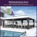 PURPLE LEAF Gazebo Snow Support Pole Adjustable Telescopic Heavy Duty Steel Brace to Prevent Snow Collapse (Extends 7.32 ft to 10.4 ft)