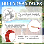 131ft Pool Cover Cable and Winch Kit Pool Covers for Above Ground Pools 10x16 Pool Cover Cable for Securing Above Ground Swimming Pool Covers(Red)