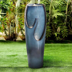 Naturefalls 38.7” H Modern Outdoor Fountain - 4-Tiered Outdoor Garden Fountains with Contemporary Design&LED Light for Garden, Patio, Deck, Porch, Backyard and Home Art Decor