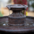 XBrand 28" Tiered Freestanding Classic Bird Bath Outdoor Water Fountain w/Auto Shut-Off Pump, Brown