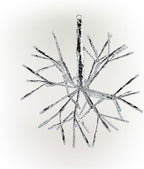 Alpine Corporation 10" H Indoor Christmas Snowflake Ornament with Multi-Colored LED Lights, Silver, Christmas Decoration (Pack of 4)
