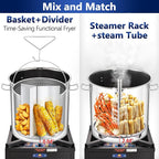 ARC 84-QT Large Stainless Steel Stockpot for Seafood Boiler Crawfish Pot with Basket and Steamer Rack, Outdoor Cooking Pot for Crab Lobster Shrimp Boiling, and Tamales Steamer,20 Gal