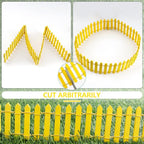 Mini Fairy Garden Fence, 35.5x2 Inch Cuttable Small Wood Picket Fence, DIY Miniature Accessories Decoration for Dollhouse, Crafts, Vegetable Platter, Cake(Yellow)