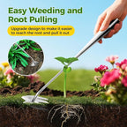 2025 Upgraded Weed Puller Tool, 4-Tooth Manganese Steel Manual Weeders, Portable Garden Weed Remover Tools for Vegetable Gardening Backyard Farm Planting & Weeding