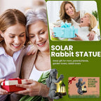Solar Garden Outdoor Statues Rabbit with Solar Lantern,Outdoor Bunny Figurines Decorations,Lawn Decor Bunny Statue for Patio, Balcony, Yard Ornament,Unique Housewarming and Easter Gifts