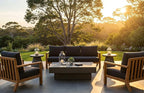 RSH DECOR: Deep Seating Cushion with Pillow Back | 24” x 27” Seat | All-Weather Spun Fabric | Water and Fade-Resistant | Outdoor Chair Cushion Set for Patio Furniture | Black