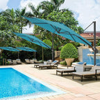 HOTIME10ft Patio Umbrella Cantilever Umbrella - Upgrade and Intensify - with 360 Rotation and 5 Angles Adjustment - Aluminum Offset Pool Umbrella Square Outdoor Umbrellas for Patio Garden Deck