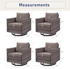 Patio Rocker Chairs: Swivel Outdoor Chairs Set of 4 with Wide Armrests