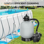 VINGLI Sand Pool Filter 19in Tank with A 1HP Pump 115V Above Ground Inground Swimming Pool Pump with Filter Basket,3962GPH