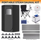 Durable and Portable pentagonal (46 x46 x67) Home Sauna Tent, Equipped with a Quick Heating steam Room, Remote Control, Folding Chairs, and Floor mats, Suitable for Indoor and Outdoor Relaxation