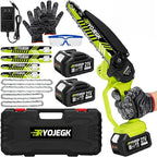 8 & 6 Inch Mini Chainsaw Cordless,2×4.0Ah Battery Tool-Free Installation Small Brushless Chain Saw with 4 Guides & Chain,Portable Motosierra De Bateria for Tree Trimming & Branch Wood Cutting