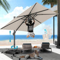 Hotime 10x10ft Large Cantilever Patio Umbrellas - Upgrade and Intensify - with 360 Rotation and 5 Angles Adjustment - Aluminum Offset Pool Umbrella Square Outdoor Umbrella for Patio Garden
