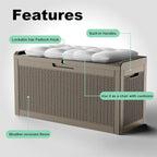 60 GallonOutdoor Storage Box,Resin Deck Boxes Waterproof, IndoorOutdoor Bin for Package Delivery, Patio Cushions, Gardening Tools, Lockable, UV Resistant