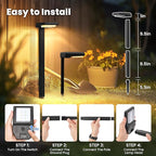 Solar Lights Outdoor, 4Pack Smart Pathway Lights with Color Changing &Sync, 9Modes (Warm/Cool White,RGB) for Driveway,Walkway,Garden,Yard,Fence,Patio,Lawn,Step Waterproof