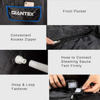 Giantex Portable Sauna, Sauna Box 3L Steam Box Remote Control, 9 Adjustable Temperature & Timer, Foot Roller, Mat & Foldable Chair, Steam Sauna for Single Person, Personal Sauna Tent for Home, Black